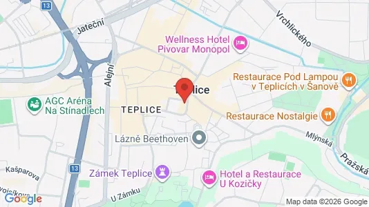 Apartments for rent i Teplice - kort over placeringen