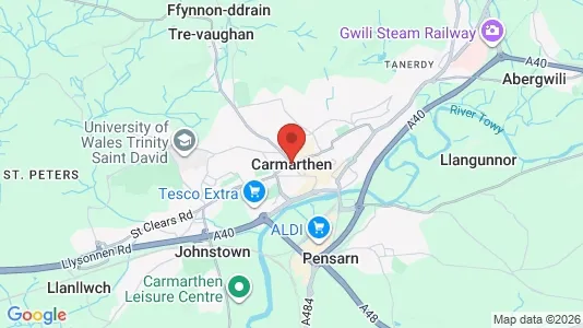 Houses for rent i Carmarthen - Dyfed - kort over placeringen