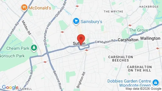 Rooms for rent i Sutton - Surrey - kort over placeringen