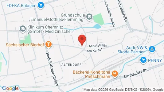 Apartments for rent i Chemnitz - kort over placeringen