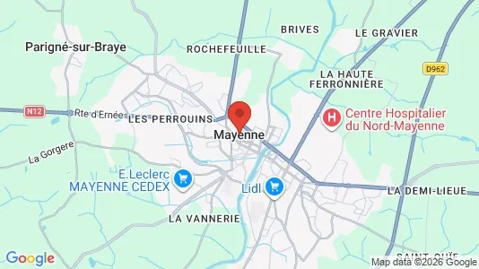 Houses for rent i Mayenne - kort over placeringen