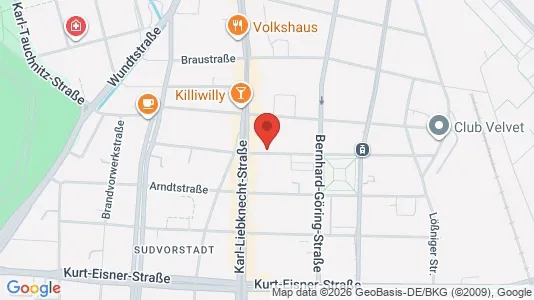 Apartments for rent i Leipzig - kort over placeringen