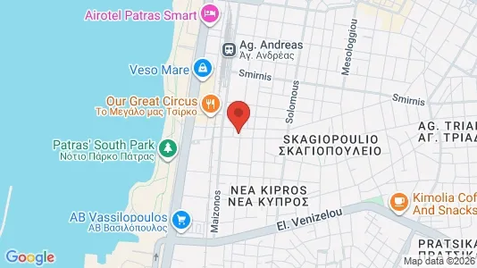 Apartments for rent i Patras - kort over placeringen