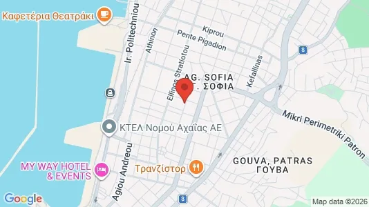 Apartments for rent i Patras - kort over placeringen