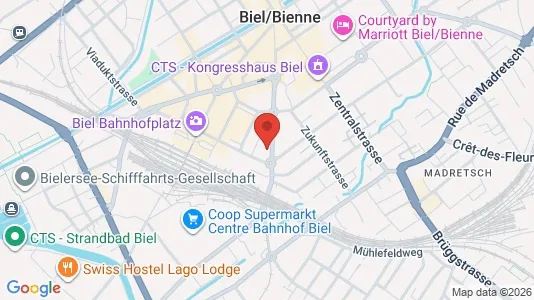 Apartments for rent i Biel - kort over placeringen