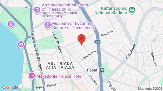 Apartments for rent i Thessaloniki - kort over placeringen