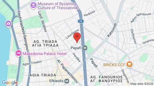 Apartments for rent i Thessaloniki - kort over placeringen