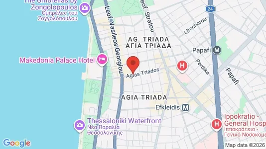 Apartments for rent i Thessaloniki - kort over placeringen