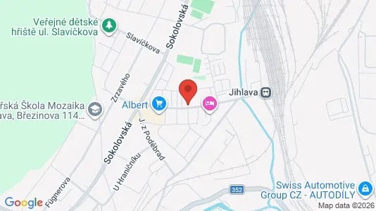 Apartments for rent i Jihlava - kort over placeringen