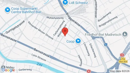 Apartments for rent i Biel - kort over placeringen