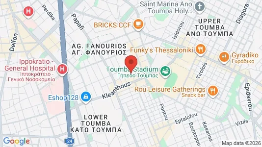 Apartments for rent i Thessaloniki - kort over placeringen