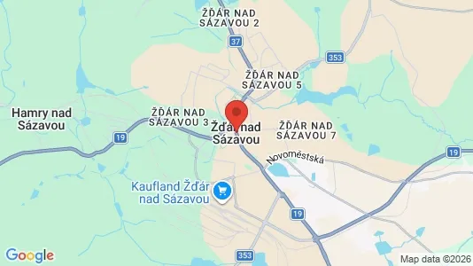 Apartments for rent i Žďár nad Sázavou - kort over placeringen