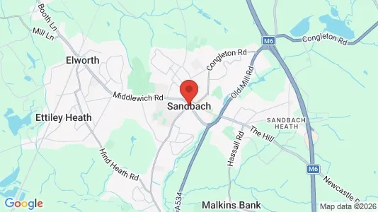 Houses for rent i Sandbach - Cheshire - kort over placeringen