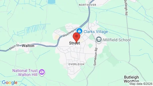 Rooms for rent i Street - Somerset - kort over placeringen