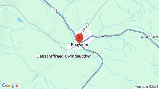 Rooms for rent i Rhayader - Powys - kort over placeringen