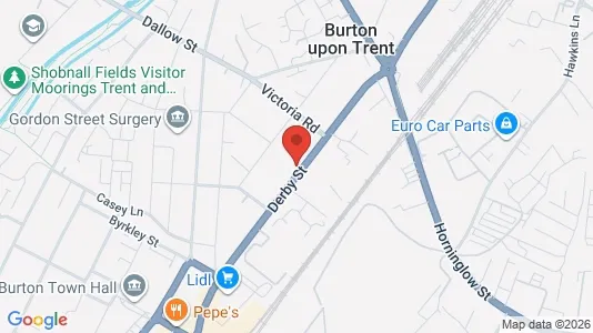 Apartments for rent i Burton-On-Trent - Staffordshire - kort over placeringen