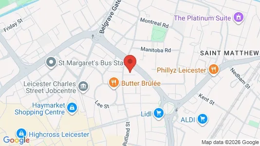 Apartments for rent i Leicester - Leicestershire - kort over placeringen