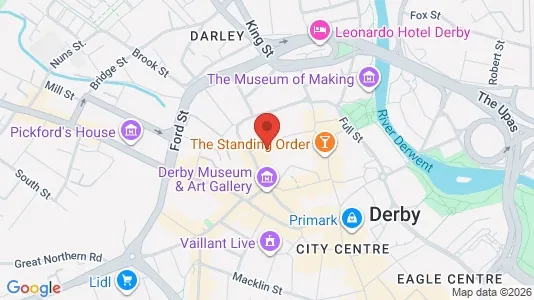 Apartments for rent i Derby - Derbyshire - kort over placeringen