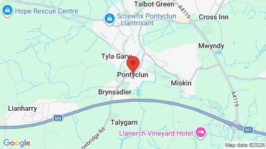 Houses for rent i Pontyclun - Mid Glamorgan - kort over placeringen