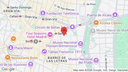 Apartments for rent i Madrid Retiro - kort over placeringen