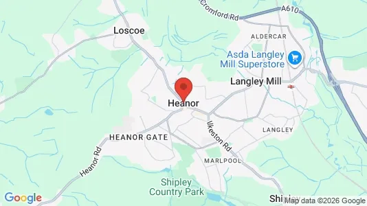 Houses for rent i Heanor - Derbyshire - kort over placeringen