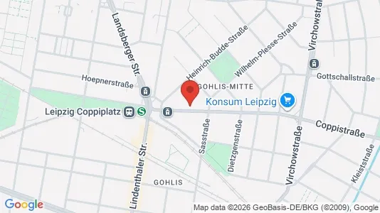 Apartments for rent i Leipzig - kort over placeringen