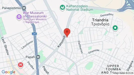 Apartments for rent i Thessaloniki - kort over placeringen