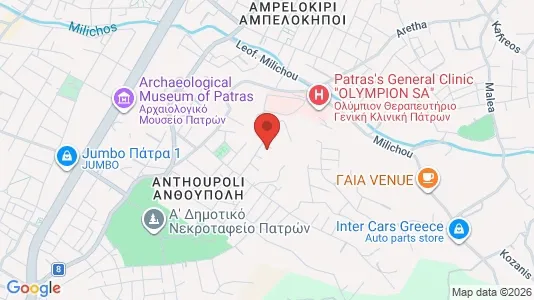 Apartments for rent i Patras - kort over placeringen
