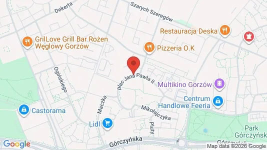 Apartments for rent i Gorzów wielkopolski - kort over placeringen