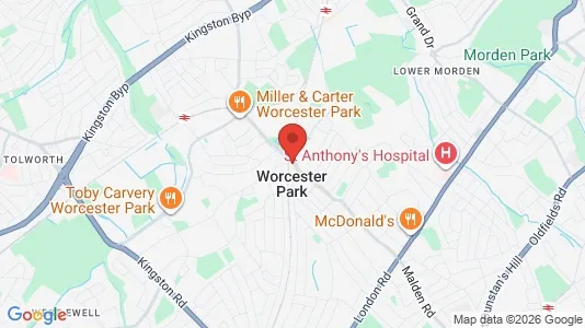 Houses for rent i Worcester Park - Surrey - kort over placeringen