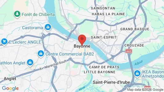 Apartments for rent i Bayonne - kort over placeringen
