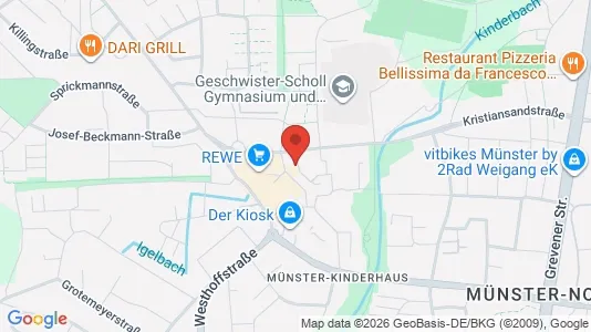 Apartments for rent i Münster - kort over placeringen