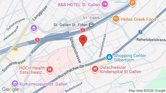 Apartments for rent i Sankt Gallen - kort over placeringen
