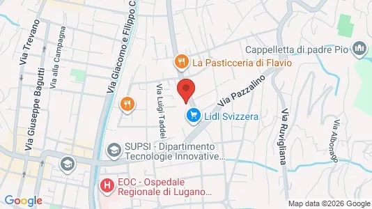 Apartments for rent i Lugano - kort over placeringen