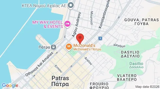 Apartments for rent i Patras - kort over placeringen