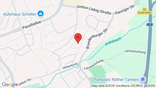 Apartments for rent i Fulda - kort over placeringen