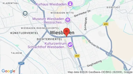 Apartments for rent i Wiesbaden - kort over placeringen