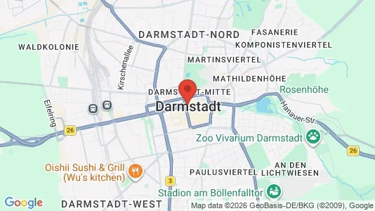 Apartments for rent i Darmstadt - kort over placeringen