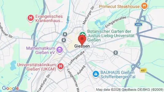 Apartments for rent i Gießen - kort over placeringen