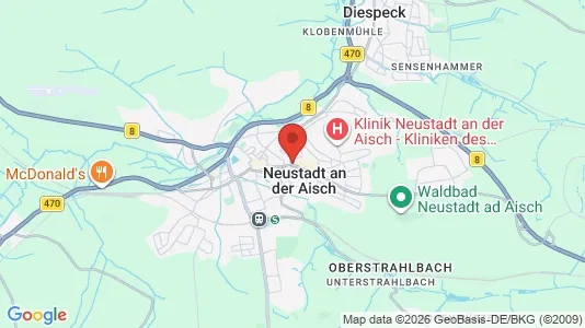 Apartments for rent i Neustadt an der Aisch-Bad Windsheim - kort over placeringen
