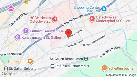 Apartments for rent i Sankt Gallen - kort over placeringen