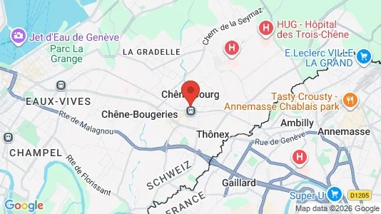 Apartments for rent i Chêne-Bourg - kort over placeringen