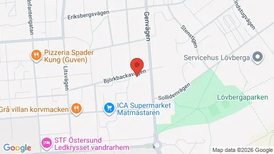 Apartments for rent i Östersund - kort over placeringen