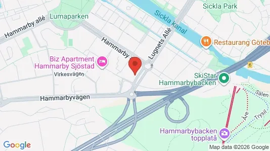 Apartments for rent i Hammarbyhamnen - kort over placeringen