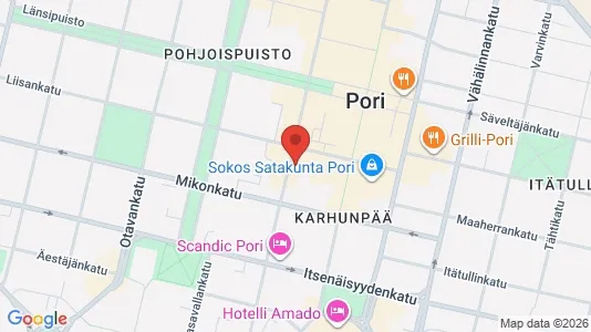 Apartments for rent i Pori - kort over placeringen