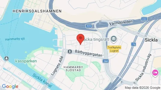 Apartments for rent i Hammarbyhamnen - kort over placeringen