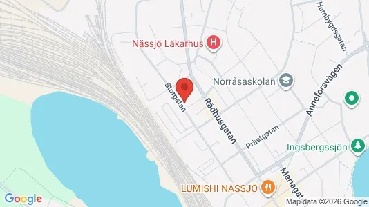 Apartments for rent i Nässjö - kort over placeringen