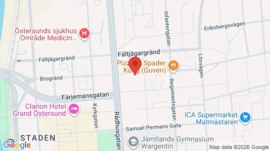 Apartments for rent i Östersund - kort over placeringen