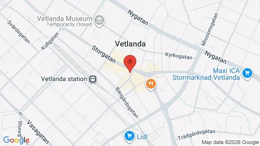 Apartments for rent i Vetlanda - kort over placeringen
