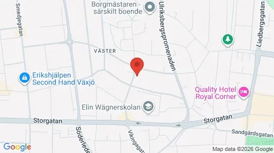 Apartments for rent i Växjö - kort over placeringen